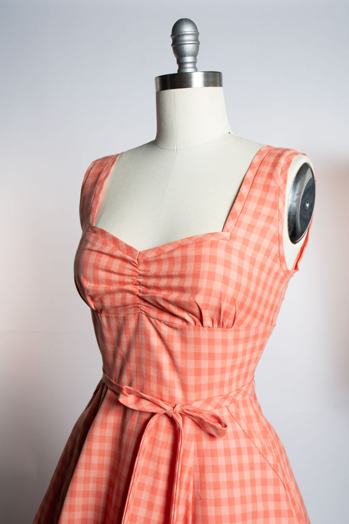 Sadie Dress - Peach Tonal Gingham *sale