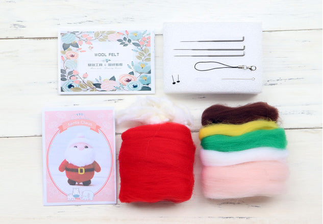 Santa Needle Felting Kit. Wizardi DIY Wool Craft Kit F07N8-W11