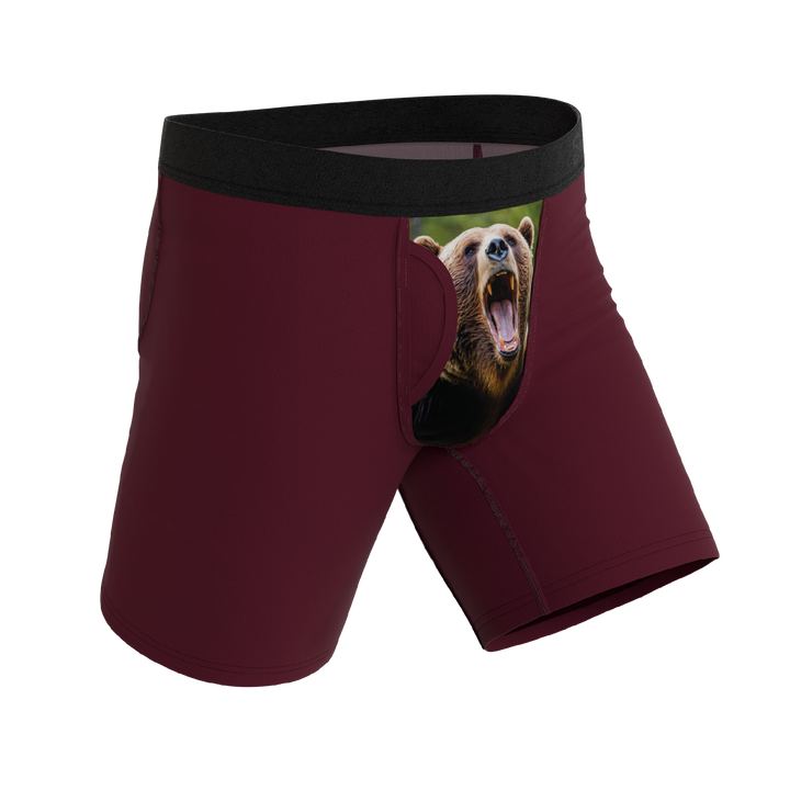 The Scare Bear | Grizzly Bear Long Leg Ball Hammock® Pouch Underwear With Fly