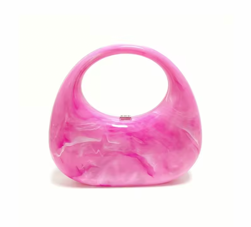 Mod Acrylic Handbag - Pink Swirl