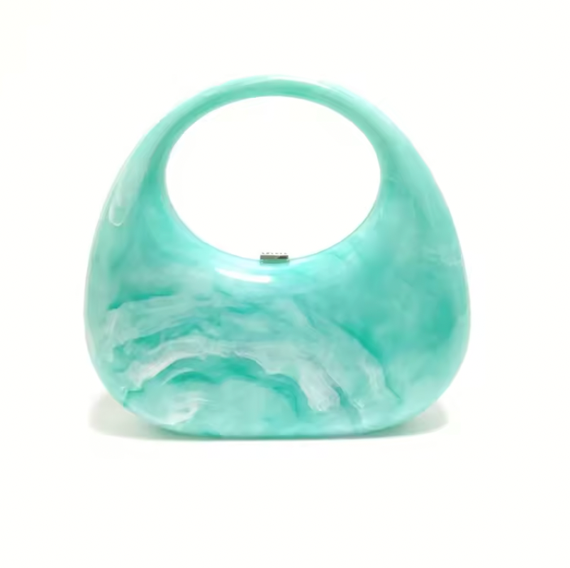 Mod Acrylic Handbag - Aqua Swirl