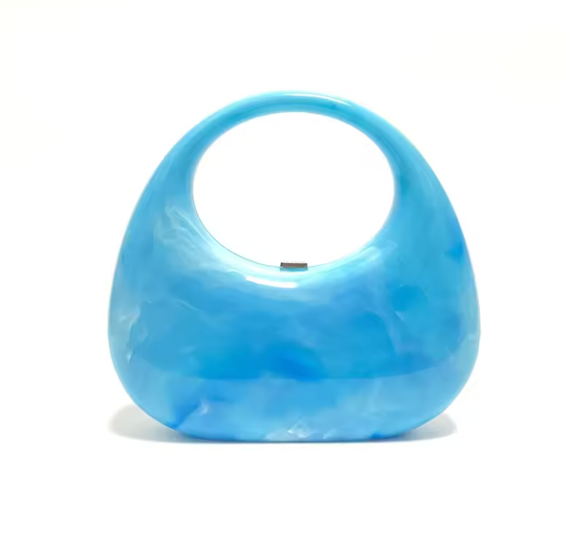 Mod Acrylic Handbag - Blue Swirl