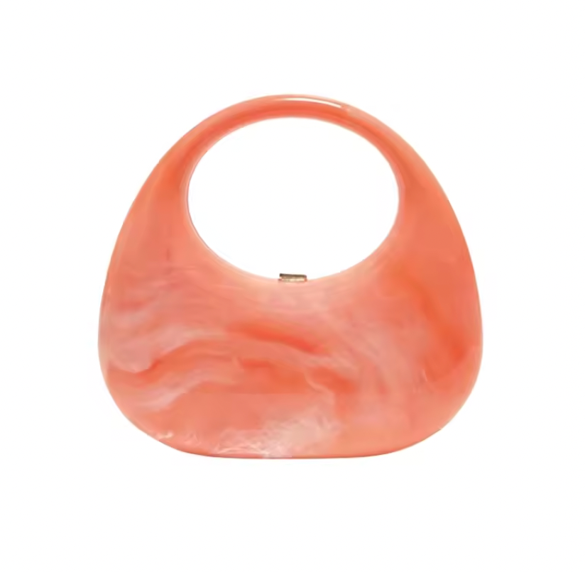 Mod Acrylic Handbag - Orange Swirl