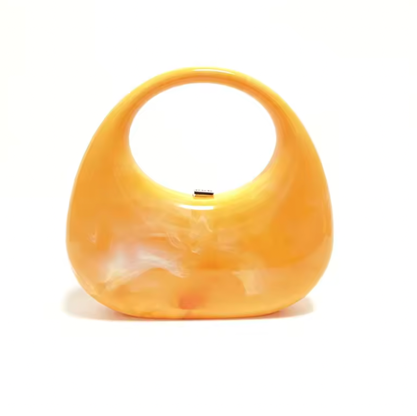 Mod Acrylic Handbag - Amber Swirl