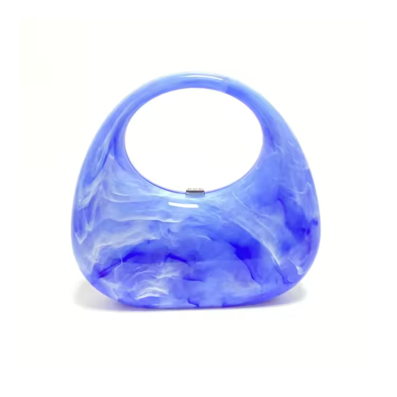 Mod Acrylic Handbag - Dark Blue Swirl