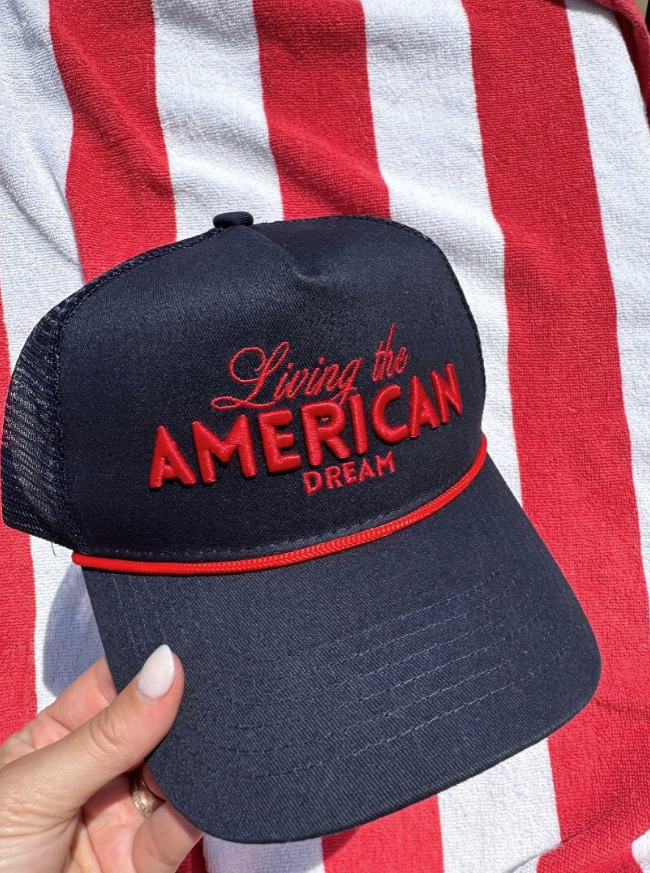 Living the American Dream - Red and Navy Vintage Trucker Hat