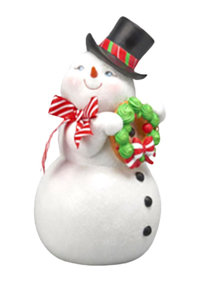 12" Jolly Snowman w/ Wreath by December Diamonds