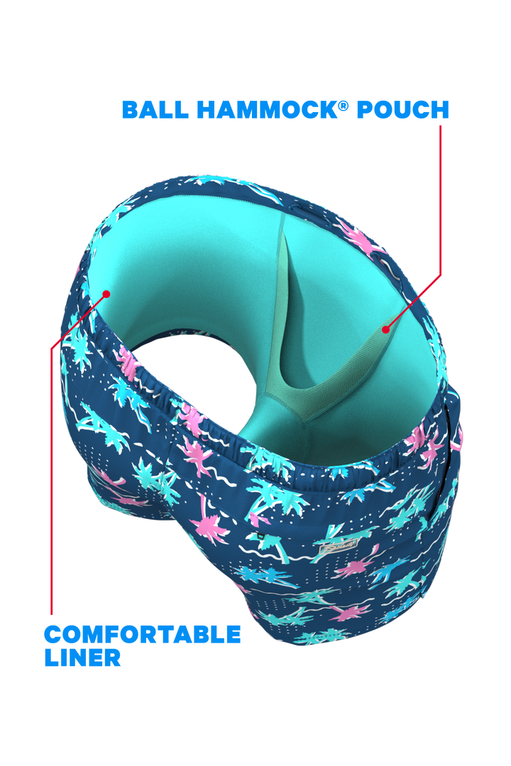 The Shorebreak | Navy Tropical Ball Hammock® Pouch 5" Swim Trunks