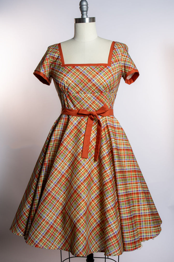 Simone Dress- Rusty Plaid