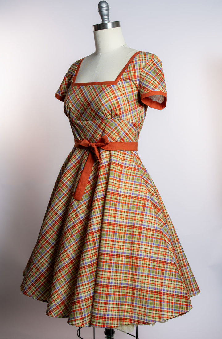 Simone Dress- Rusty Plaid