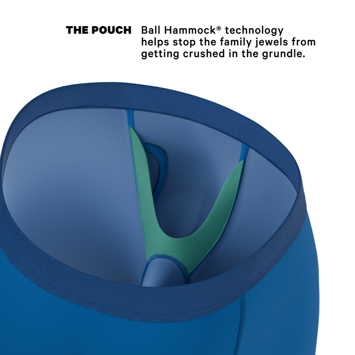 The Skydiver | Ocean Blue Long Leg Ball Hammock® Pouch Underwear With Fly