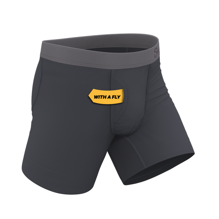 The Slate Expectations | Grey Tonal Ball Hammock® Pouch Underwear With Fly
