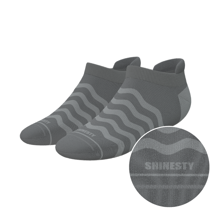 The Sleek | Gray Waves Heel Hammock™ Ankle Socks
