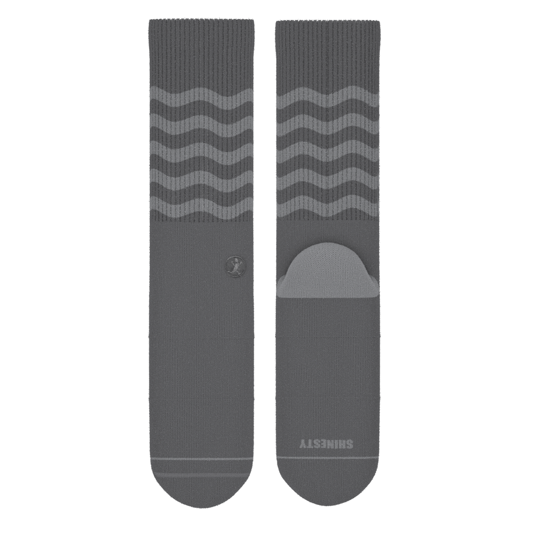 The Sleek | Gray Waves Heel Hammock™ Crew Socks