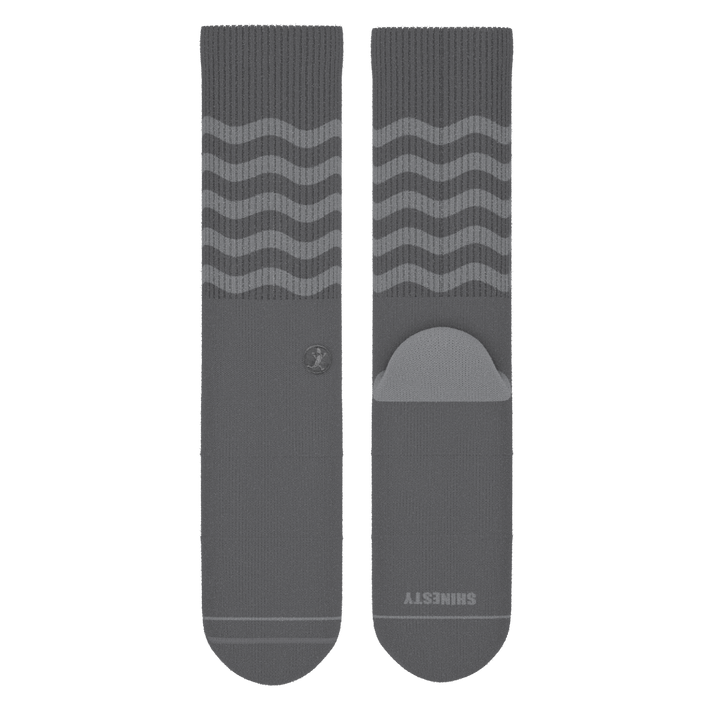 The Sleek | Gray Waves Heel Hammock™ Crew Socks