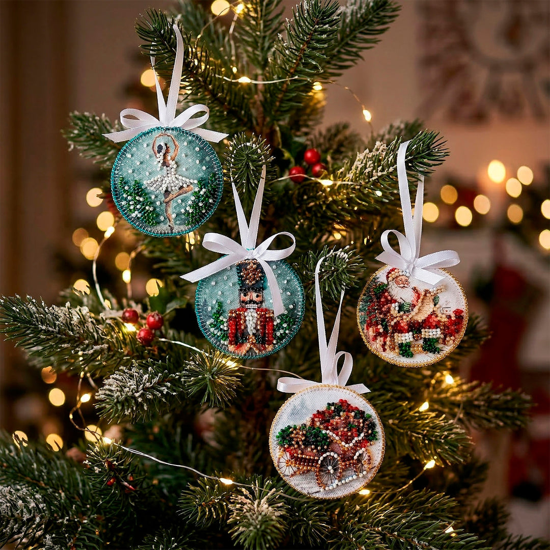Sleigh of Santa Bead Embroidery Decoration Kit by Abris Art ABT-064