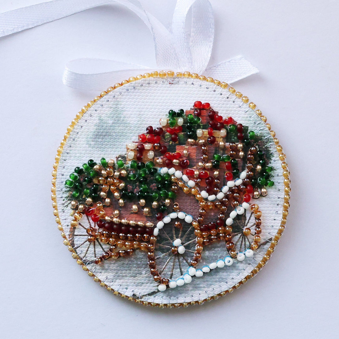 Sleigh of Santa Bead Embroidery Decoration Kit by Abris Art ABT-064