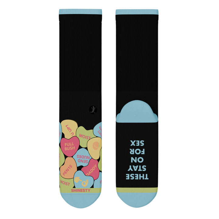 The Smooth Talker | Candy Hearts Heel Hammock™ Crew Socks