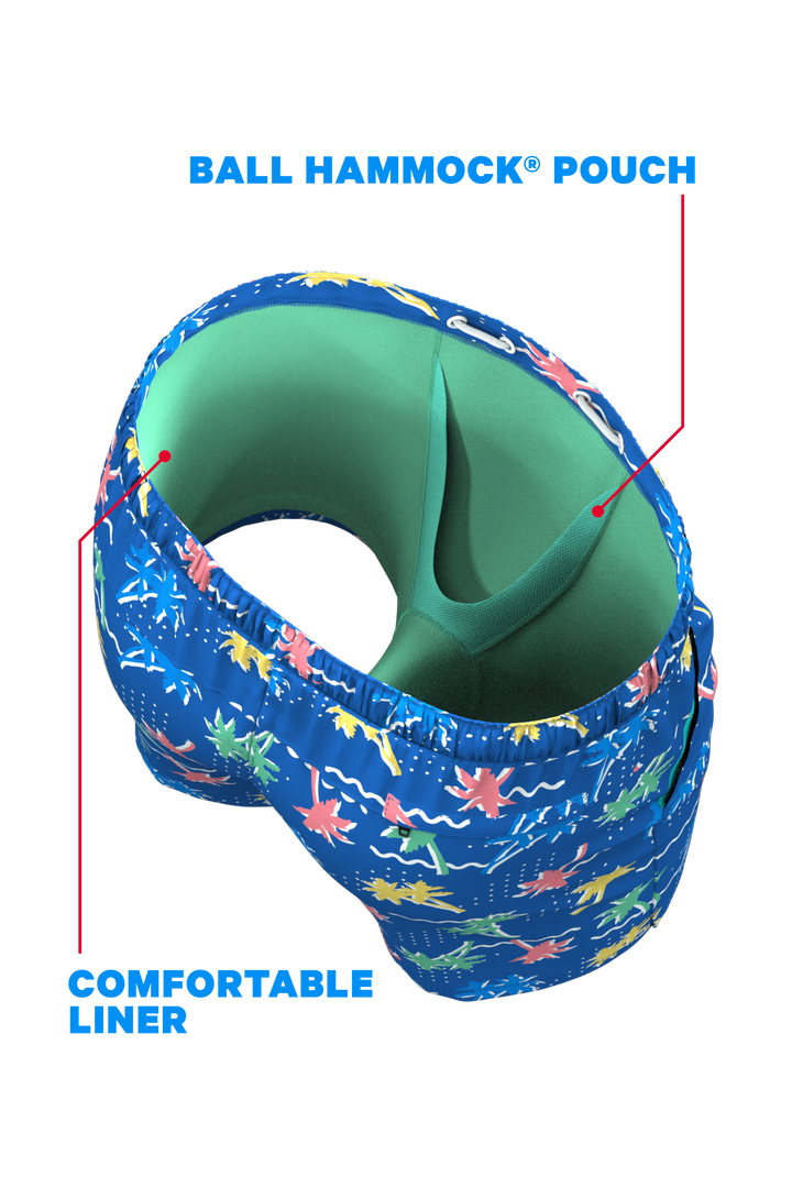 The SPF 69 | Retro Tropical  Ball Hammock® Pouch 5" Swim Trunks