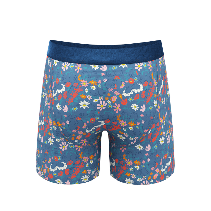 The Gardening Nips | Busty Floral Ball Hammock® Pouch Underwear With Fly