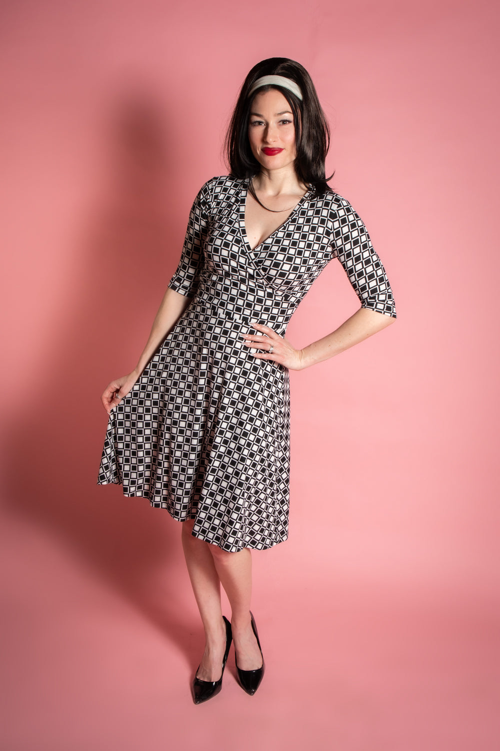 Joanie Knit Dress 3/4 Sleeve - Mod Squad Rib Knit