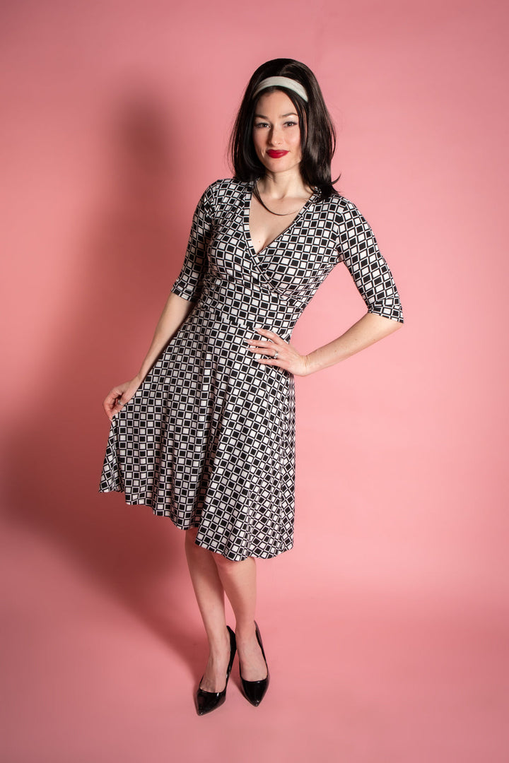 Joanie Knit Dress 3/4 Sleeve - Mod Squad Rib Knit