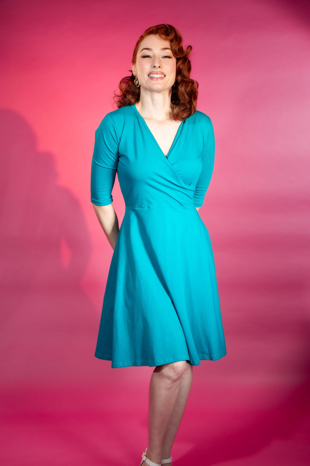 Joanie Knit Dress 3/4 Sleeve - Seabreeze