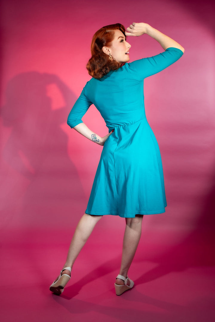 Joanie Knit Dress 3/4 Sleeve - Seabreeze