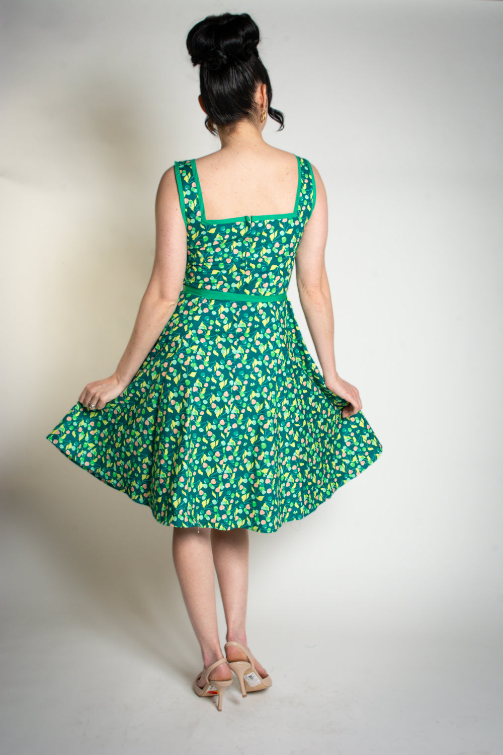 Sadie Dress- Green Cherries*sale