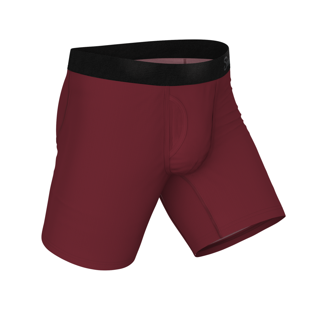 The Sommelier | Burgundy Long Leg Ball Hammock® Pouch Underwear With Fly