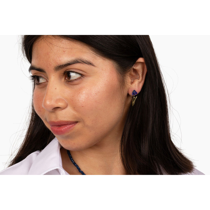 Iris Glass Dangle Earrings