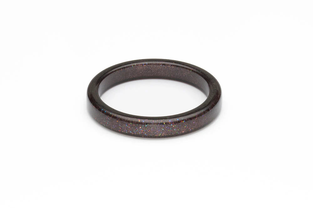 Midi Gunmetal Glitter Bangle by Splendette
