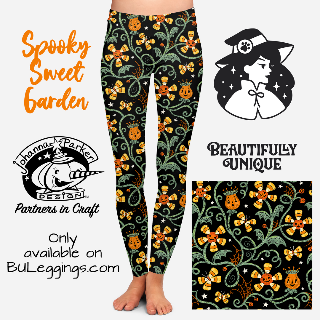 Spooky Sweet Garden (Johanna Parker Exclusive) - High-quality Handcrafted Vibrant Leggings