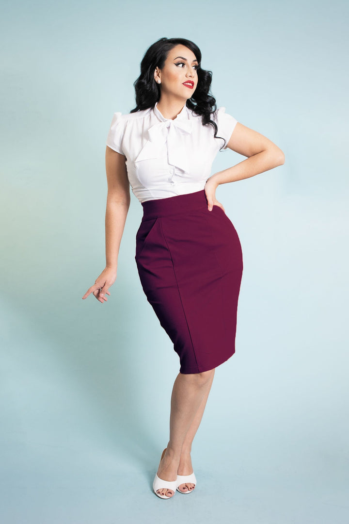 Princess Pencil Skirt - Burgundy *sale