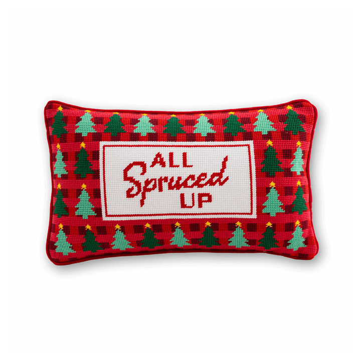 All Spruced Up Needlepoint Pillow