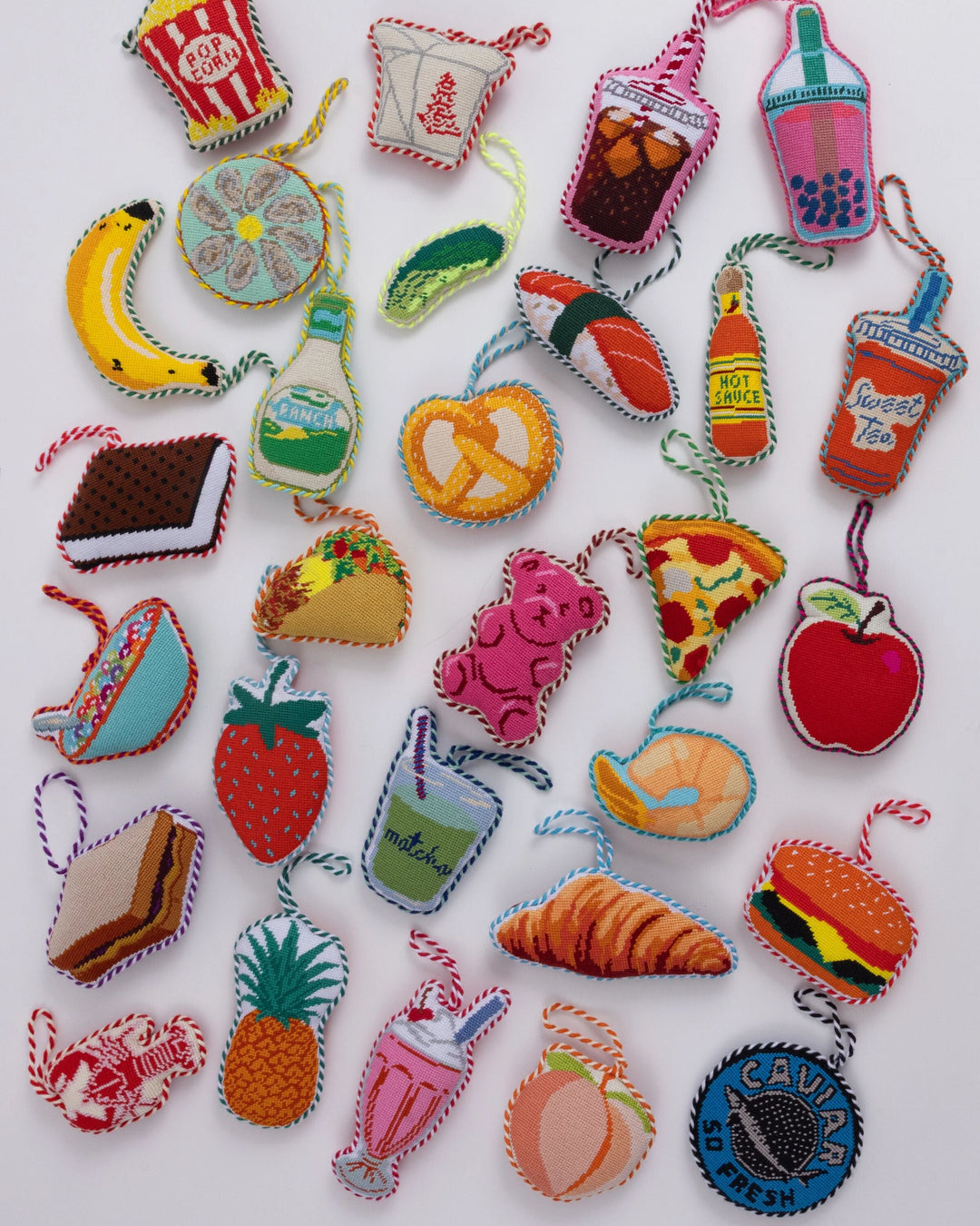 Needlepoint Icon Ornament - Peach
