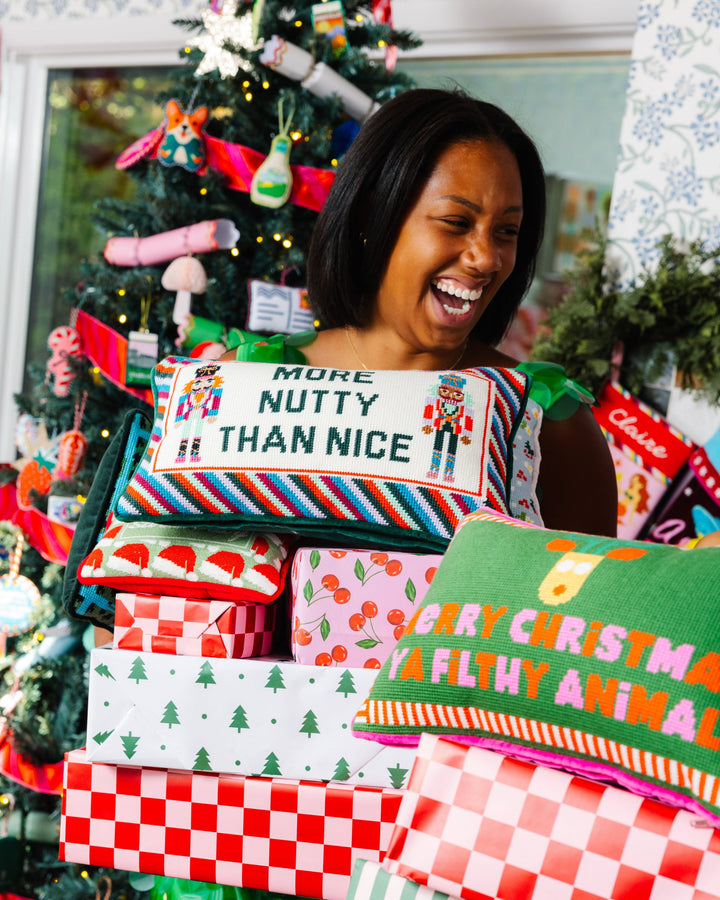 More Nutty Needlepoint Pillow