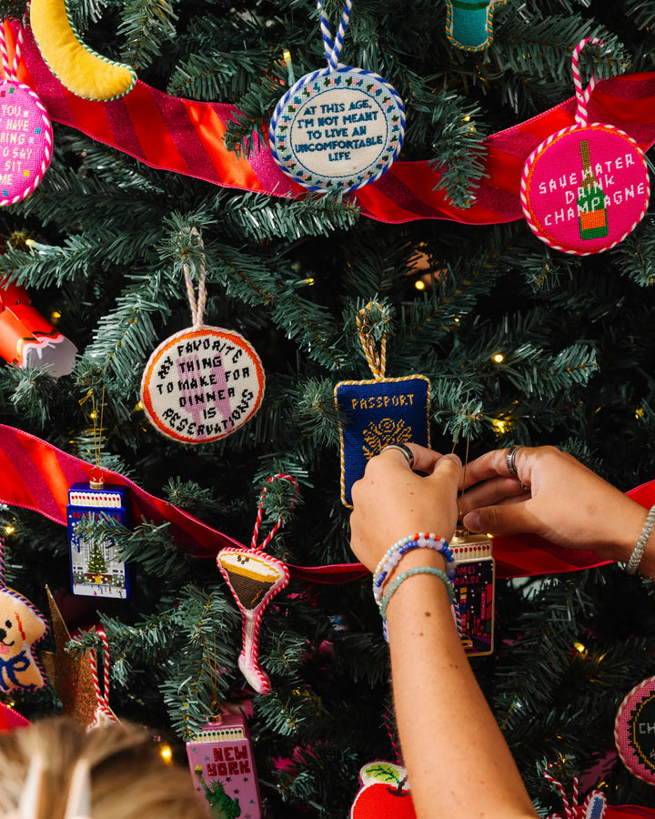 Needlepoint Icon Ornament - Passport