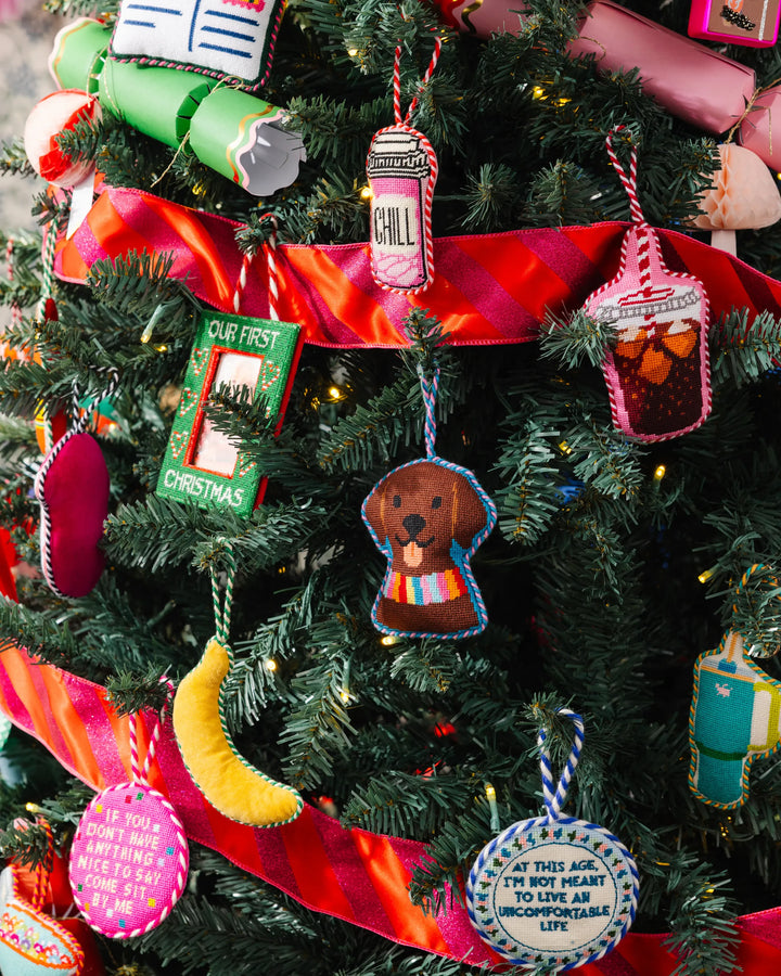 Needlepoint Icon Ornament - Banana
