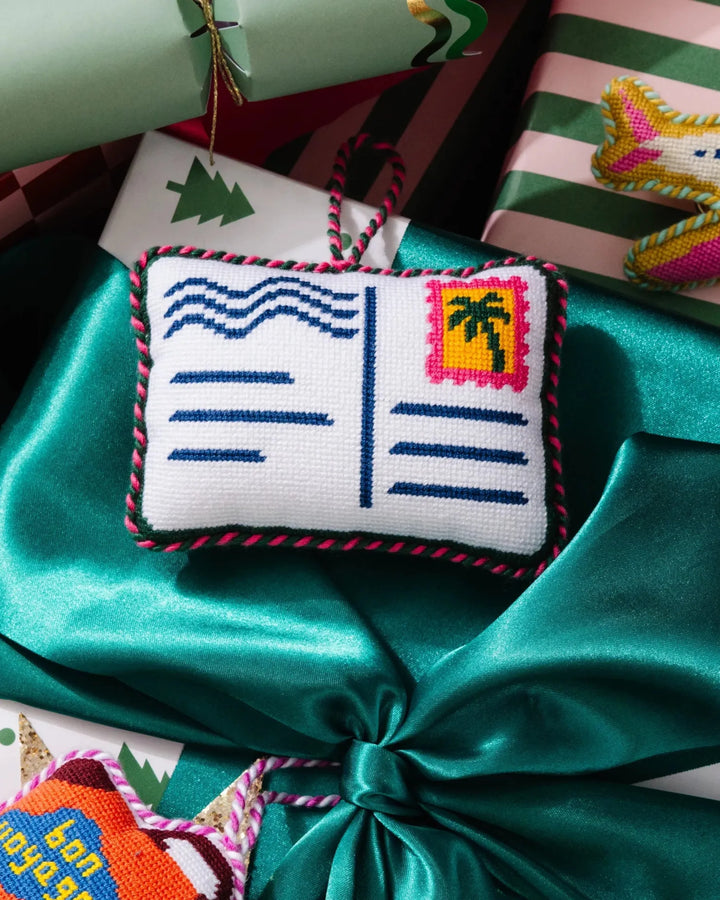 Needlepoint Icon Ornament - Postcard