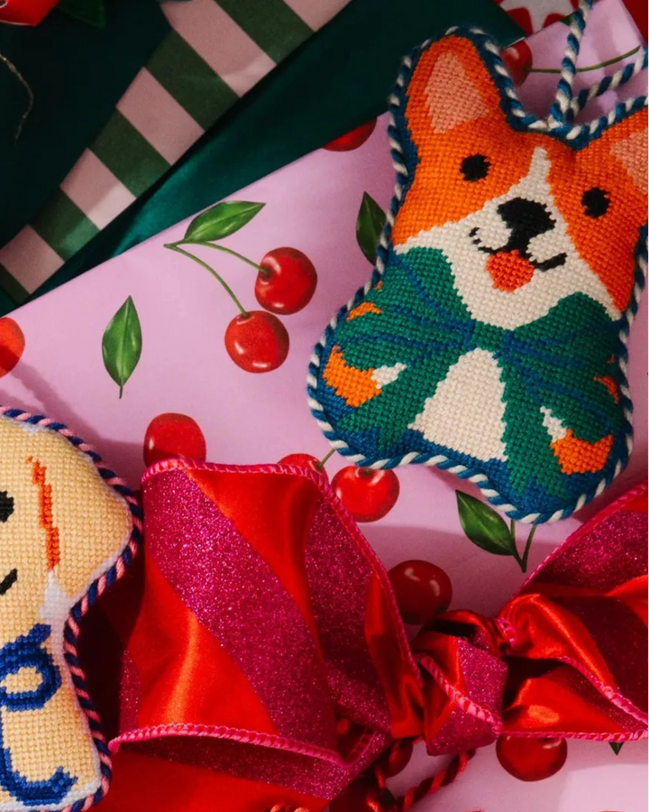 Needlepoint Icon Ornament - Corgi