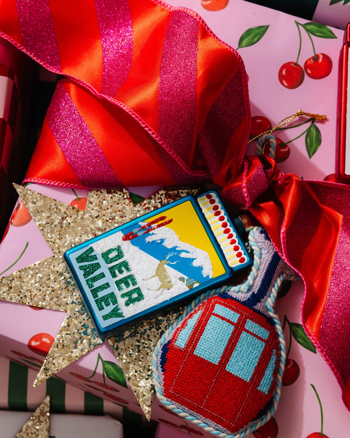 Needlepoint Icon Ornament - Ski Lift