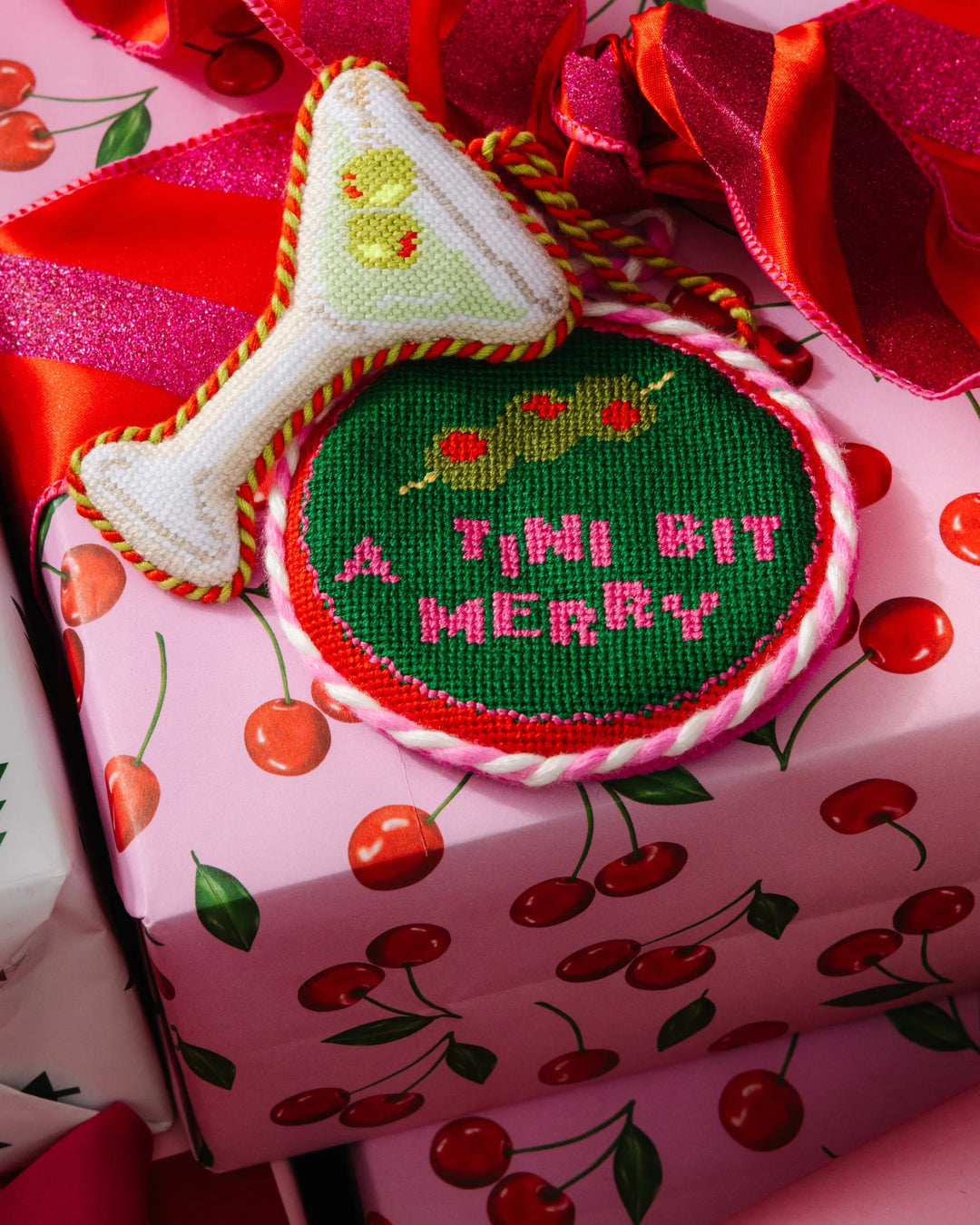 Needlepoint Ornament - Tini Bit Merry