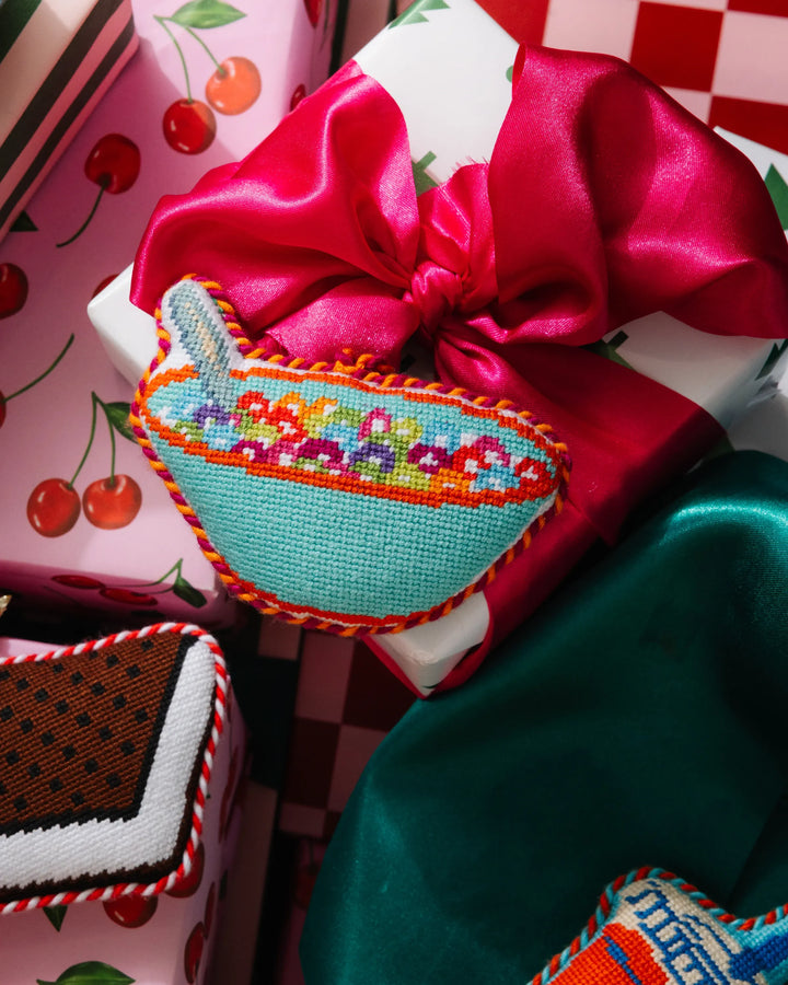 Needlepoint Icon Ornament - Rainbow Cereal