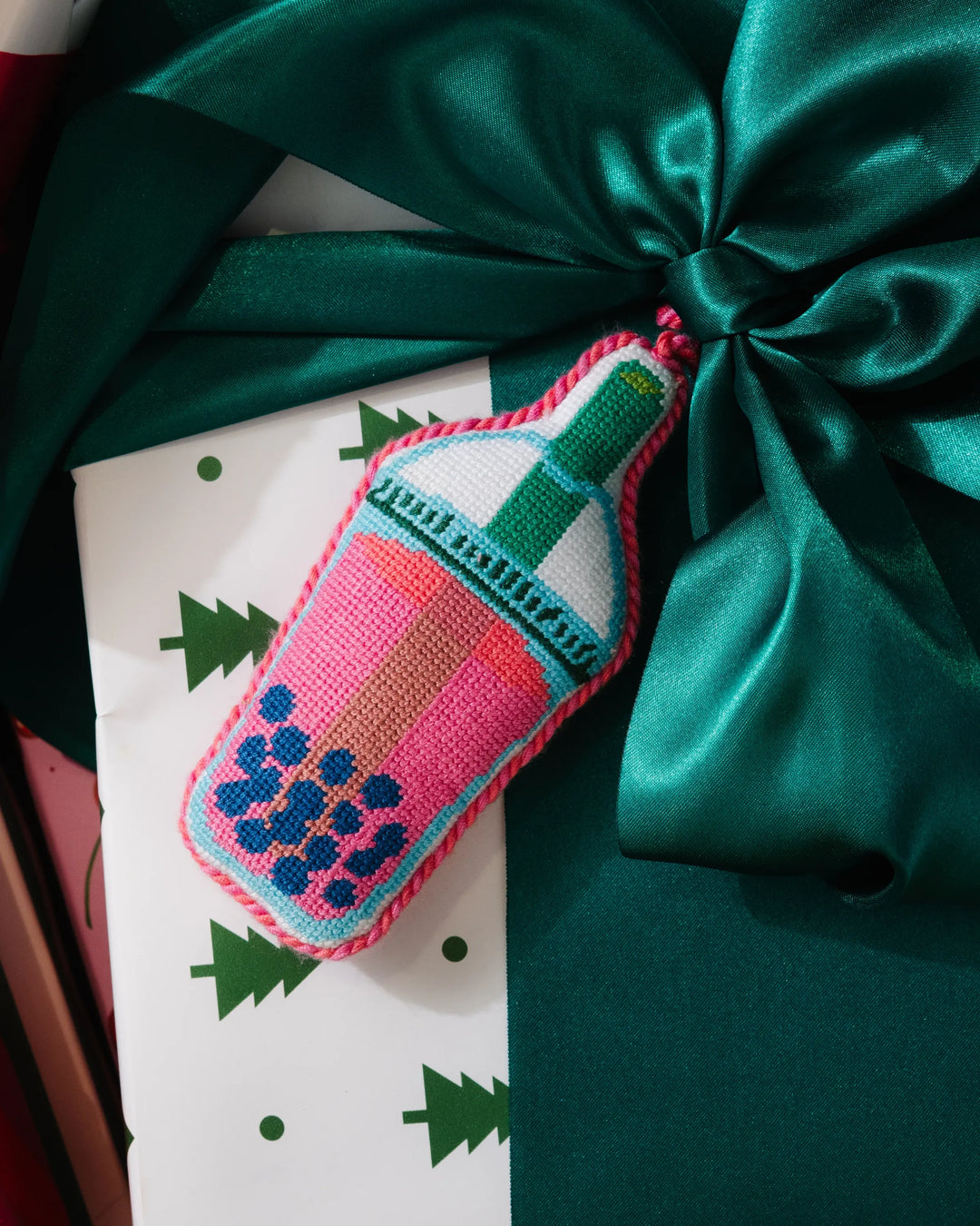 Needlepoint Icon Ornament - Boba