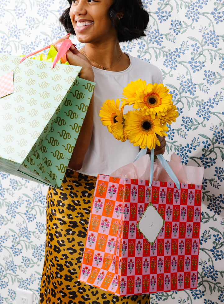 Large Gift Bag - Pink Ditsy
