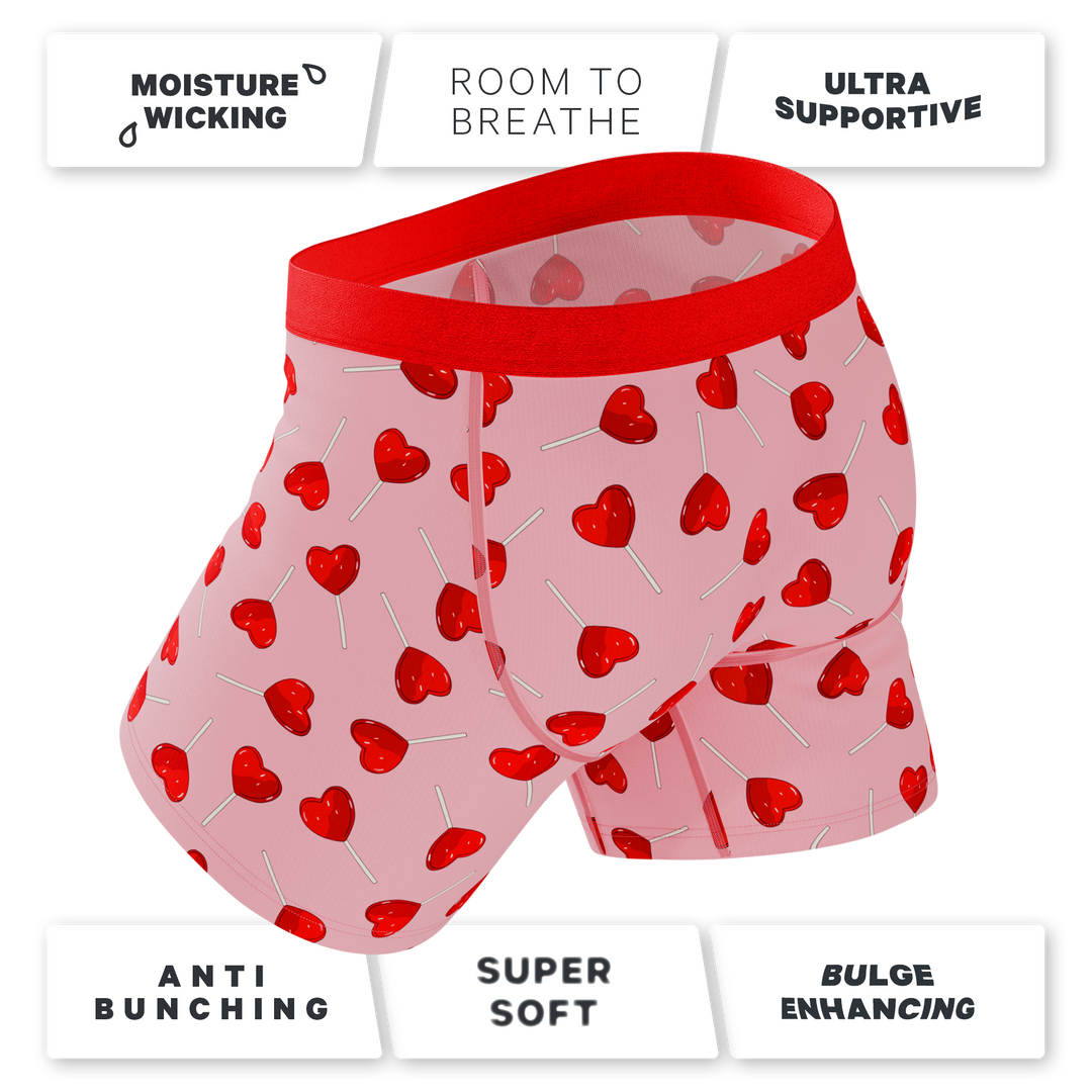 The Suckered In | Heart Lollipop Ball Hammock® Pouch Underwear With Fly