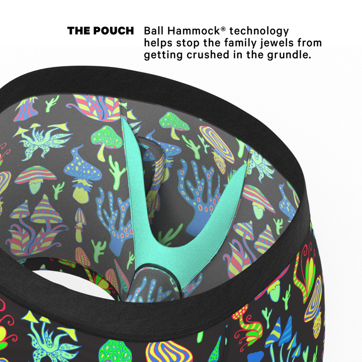 The Super Shroom | Neon Mushrooms Ball Hammock® Pouch Underwear With Fly