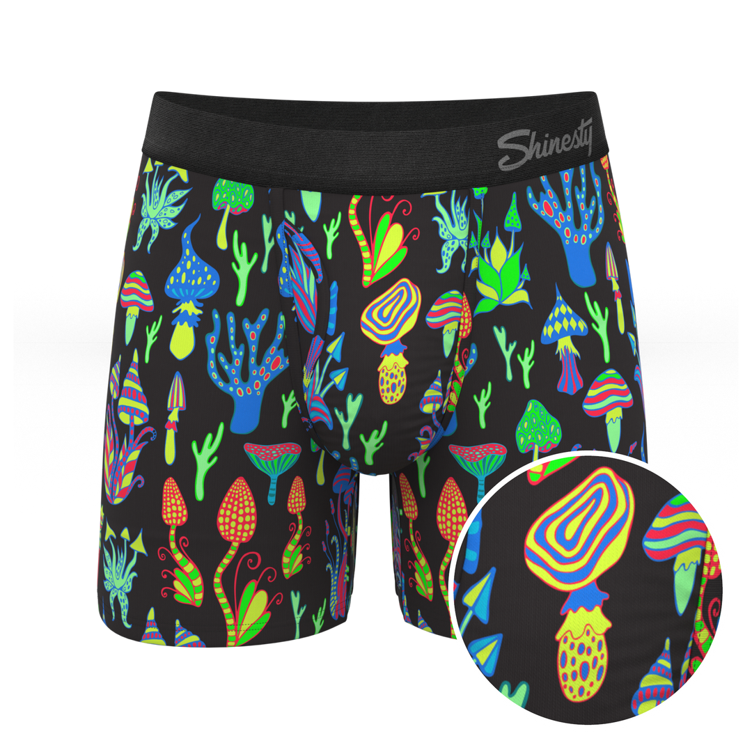 The Super Shroom | Neon Mushrooms Ball Hammock® Pouch Underwear With Fly