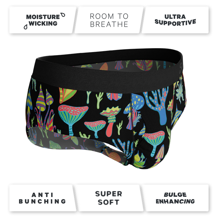 The Super Shroom | Neon Mushrooms Ball Hammock® Pouch Underwear Briefs